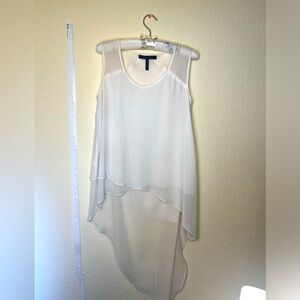 BCBGMaxAzria knit and silk shirt WHITE Small
